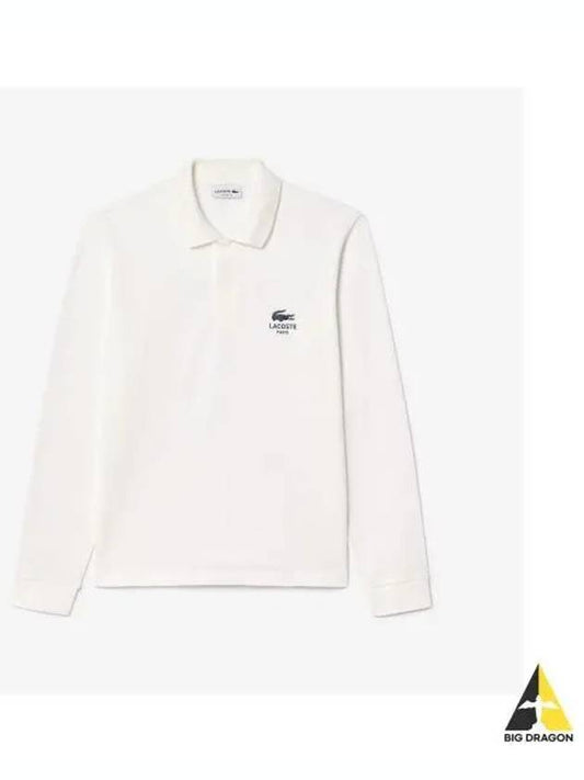 Men s soft branding long sleeve polo OFFWHITE off white - LACOSTE - BALAAN 1