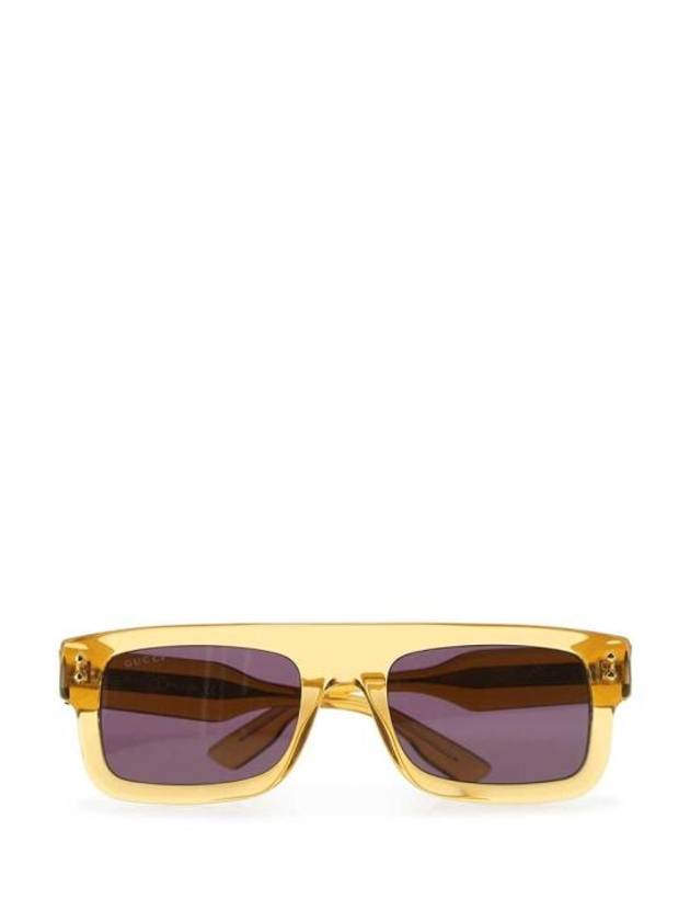 Eyewear Rectangle Clear Sunglasses Yellow - GUCCI - BALAAN 3