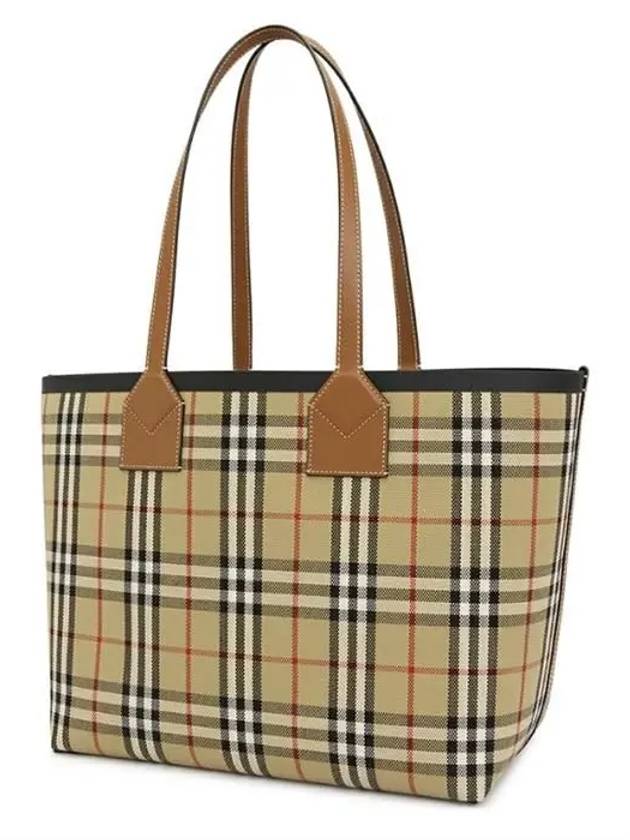 London Check Medium Cotton Tote Bag Archives Beige - BURBERRY - BALAAN 4