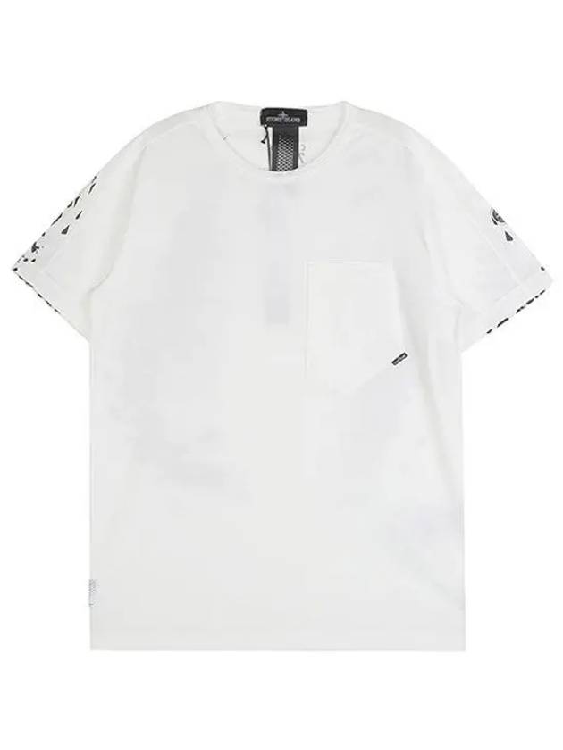 Shadow Project Back Printing Pocket Short Sleeve T-Shirt White - STONE ISLAND - BALAAN 2