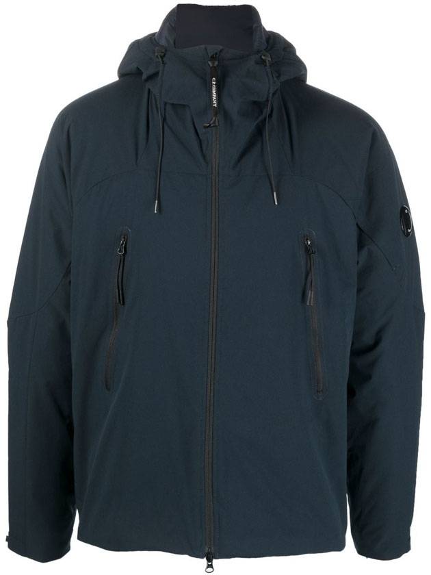 Men's Lens Wappen Hooded Jacket Navy - CP COMPANY - BALAAN.