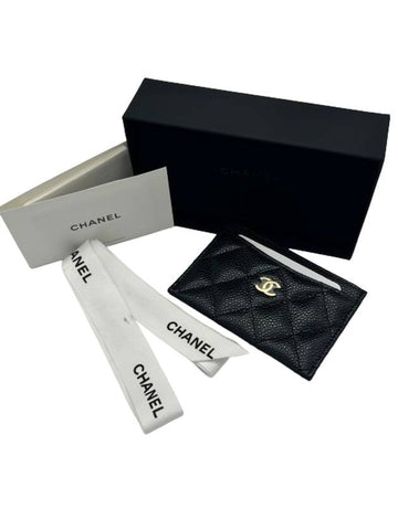 Classic Card Holder Grained Calfskin Gold Metal Black AP0213 Plated - CHANEL - BALAAN 1