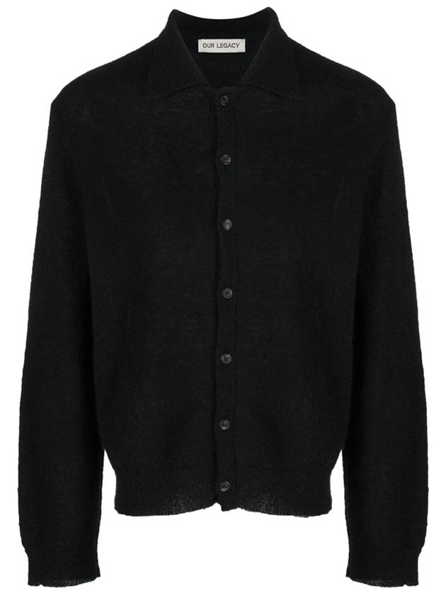 Men's Evening Polo Alpaca Cardigan Black - OUR LEGACY - BALAAN 2