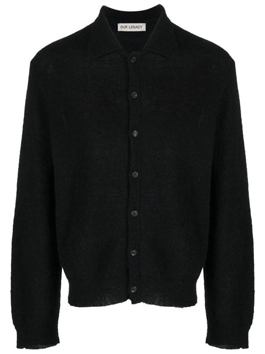 Men's Evening Polo Alpaca Cardigan Black - OUR LEGACY - BALAAN 2