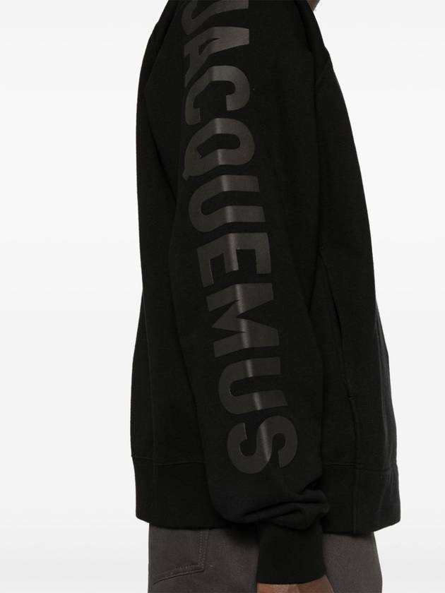 Le Typo Logo Print Cotton Sweatshirt Black - JACQUEMUS - BALAAN 6