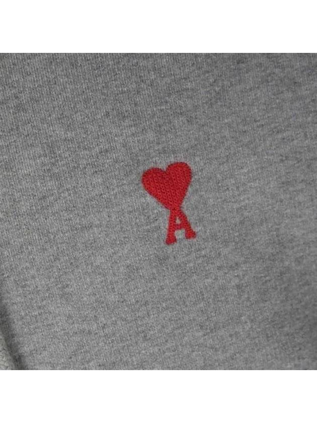 Heart Small Logo Hoodie Grey - AMI - BALAAN 5