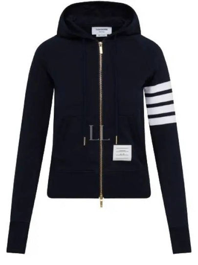 Engineered 4-Bar Stripe Loopback Jersey Knit Zip Up Hoodie Navy - THOM BROWNE - BALAAN 2