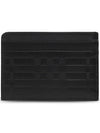 Embossed Check Leather Card Holder Black - BURBERRY - BALAAN 1