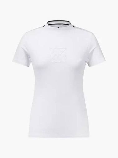 GOLF Women s Ribbed High Neck Short Sleeve T Shirt DP22WFTS61 - DESCENTE - BALAAN 1