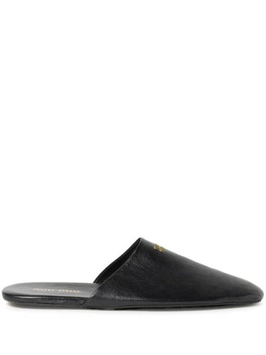 Miu Miu Leather Slippers - MIU MIU - BALAAN 1