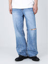 Wide Fit Knife Cut Paint Splatter Denim - KND - BALAAN 4