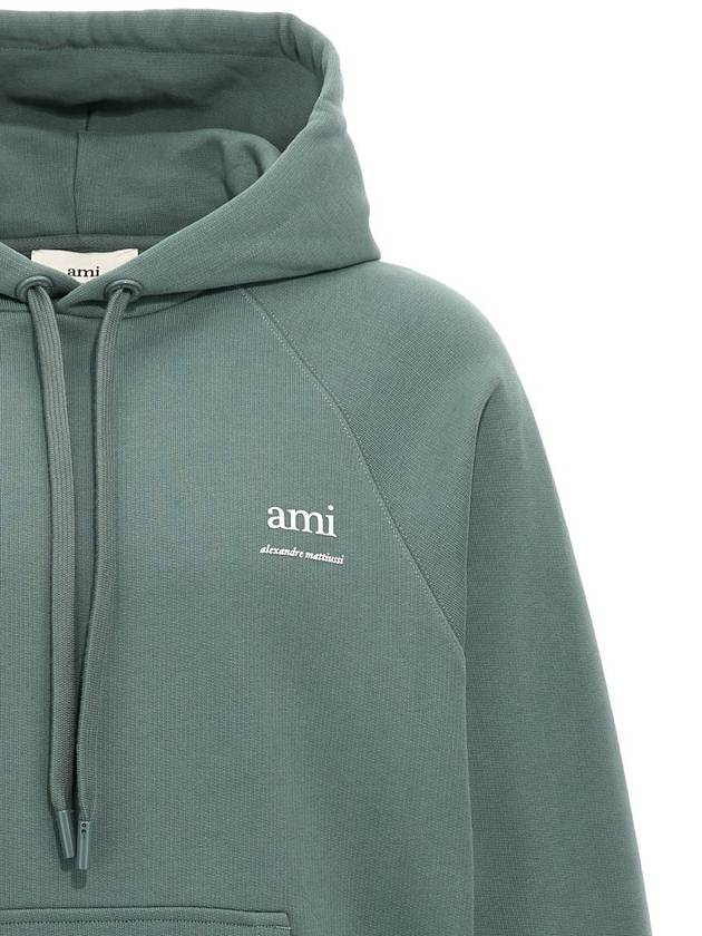 Logo Print Hoodie Green - AMI - BALAAN 4