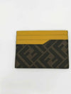 Roma Logo 3-Fold Card Wallet Brown Yellow - FENDI - BALAAN 3