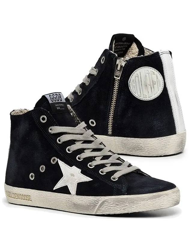 Leather Francy High Top Sneakers Night Blue - GOLDEN GOOSE - BALAAN 3