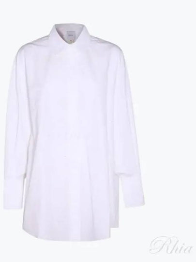 Embroidery Logo Mini Shirt Cotton Short Dress White - PATOU - BALAAN 2