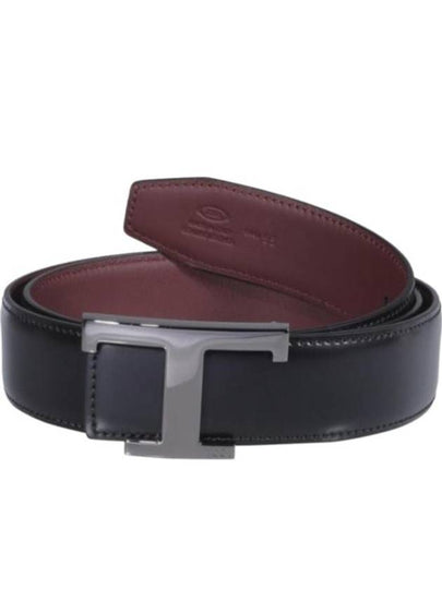 T Timeless Logo Leather Belt Black - TOD'S - BALAAN 2