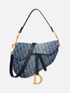 Saddle Strap Denim Oblique Jacquard Shoulder Bag Blue - DIOR - BALAAN 2