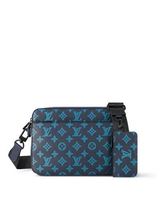 Trio Monogram Leather Messenger Bag Navy - LOUIS VUITTON - BALAAN 2