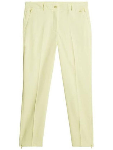 Pia Mid-Waist Pants Pale Lime Yellow - J.LINDEBERG - BALAAN 1