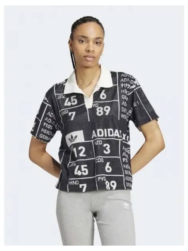 Graphic Towel Polo Shirt Black - ADIDAS - BALAAN 2