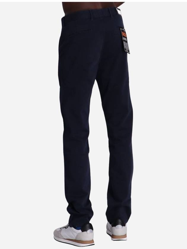 Slim Fit Stretch Cotton Satin Chino Straight Pants Navy - HUGO BOSS - BALAAN 3