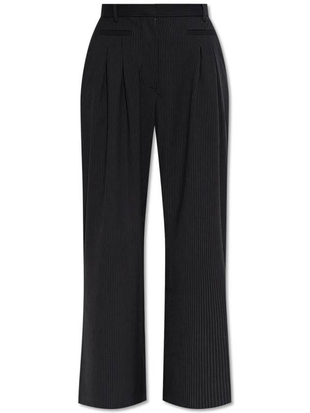 Munthe Trousers With Striped Pattern, Women's, Black - MUNTHE - BALAAN 1