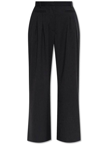 Munthe Trousers With Striped Pattern, Women's, Black - MUNTHE - BALAAN 1