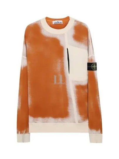 Hand Sprayed Airbrush Treatment Crew Neck Sweatshirt  Orange - STONE ISLAND - BALAAN 2