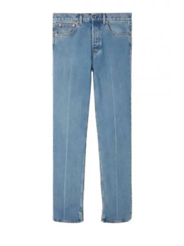 Cotton Back Logo Patch Straight Jeans Blue - GUCCI - BALAAN 2