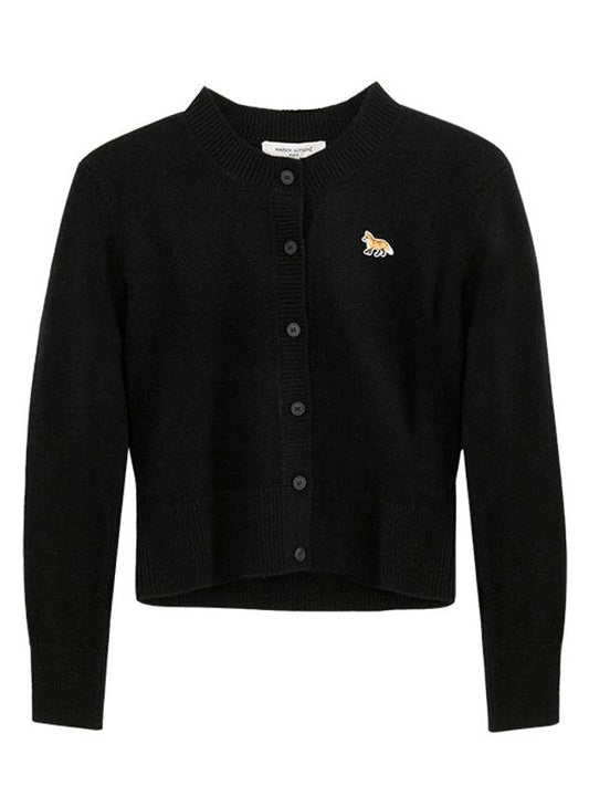 Baby Fox Patch Wool Cardigan Black - MAISON KITSUNE - BALAAN 2