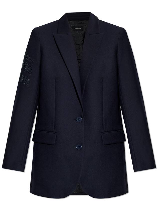 Zadig & Voltaire Single-breasted Blazer ‘Viva’, Women's, Navy Blue - ZADIG & VOLTAIRE - BALAAN 1