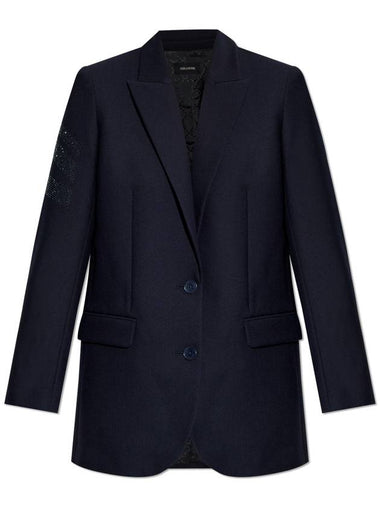 Zadig & Voltaire Single-breasted Blazer ‘Viva’, Women's, Navy Blue - ZADIG & VOLTAIRE - BALAAN 1