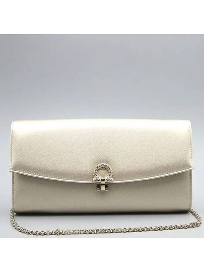 Ferragamo 21 2966 Ivory Fabric Gancini Mini Shoulder Bag - SALVATORE FERRAGAMO - BALAAN 2