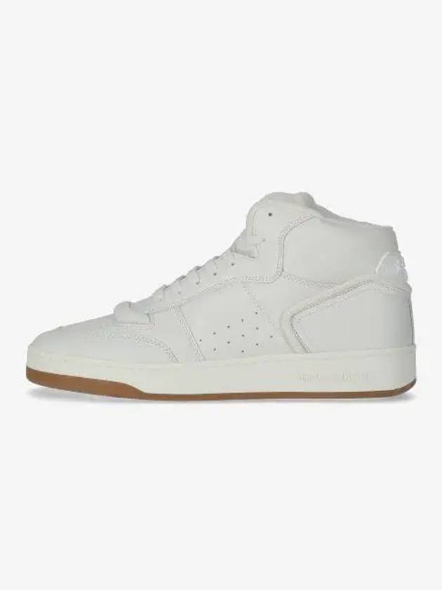 SL 08 Calfskin Mid High Top Sneakers White - SAINT LAURENT - BALAAN 2