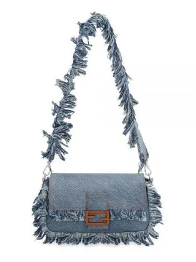 Women's Baguette Denim Shoulder Bag Blue - FENDI - BALAAN 2