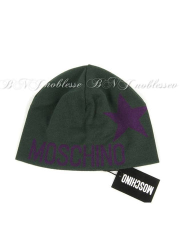 01153 003 Teal Purple Big Star Beanie - MOSCHINO - BALAAN 1