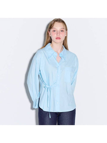 Loose Fit Strap Detail Shirt Blue - OPENING SUNSHINE - BALAAN 1