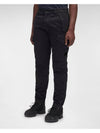 Men's Lens Wappen Stretch Cargo Pants Black - CP COMPANY - BALAAN.