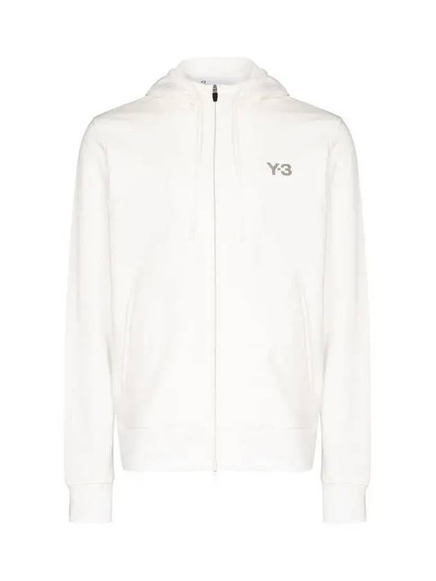 Logo Graphic Print Zip Up Hoodie White - Y-3 - BALAAN 3