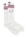 Intarsia Knit Ankle Socks White - THOM BROWNE - BALAAN 2