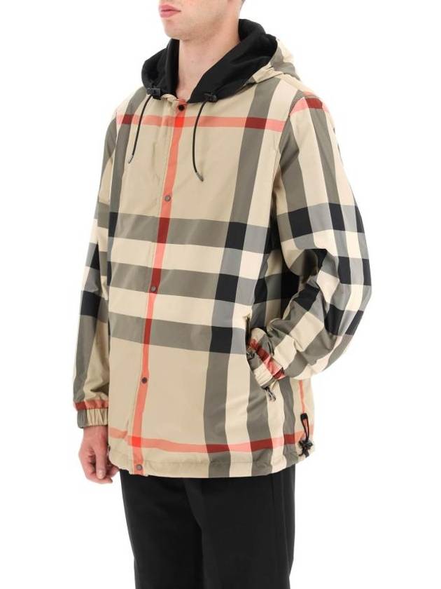 Reversible Check Hooded Jacket Archive Beige - BURBERRY - BALAAN 5