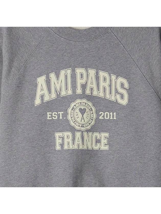 Paris France Sweatshirt Grey - AMI - BALAAN 5