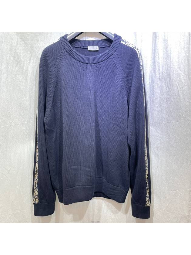 Men s new level oblique insert knit navy XL - DIOR - BALAAN 1