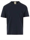 Men's Back Logo Label Cotton Short Sleeve T-Shirt Navy - TEN C - BALAAN 2