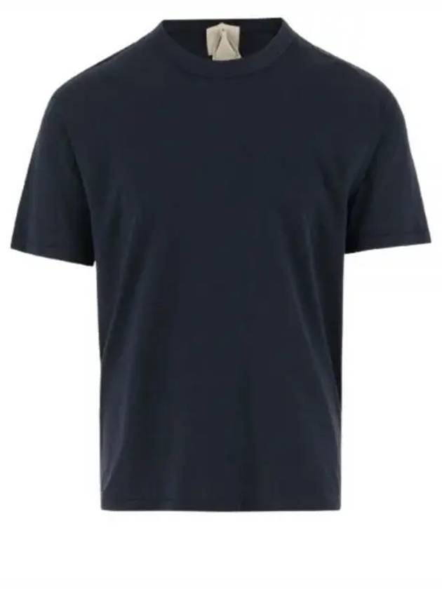 Men's Back Logo Label Cotton Short Sleeve T-Shirt Navy - TEN C - BALAAN 2