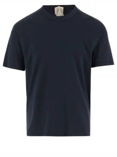 Men's Back Logo Label Cotton Short Sleeve T-Shirt Navy - TEN C - BALAAN 2