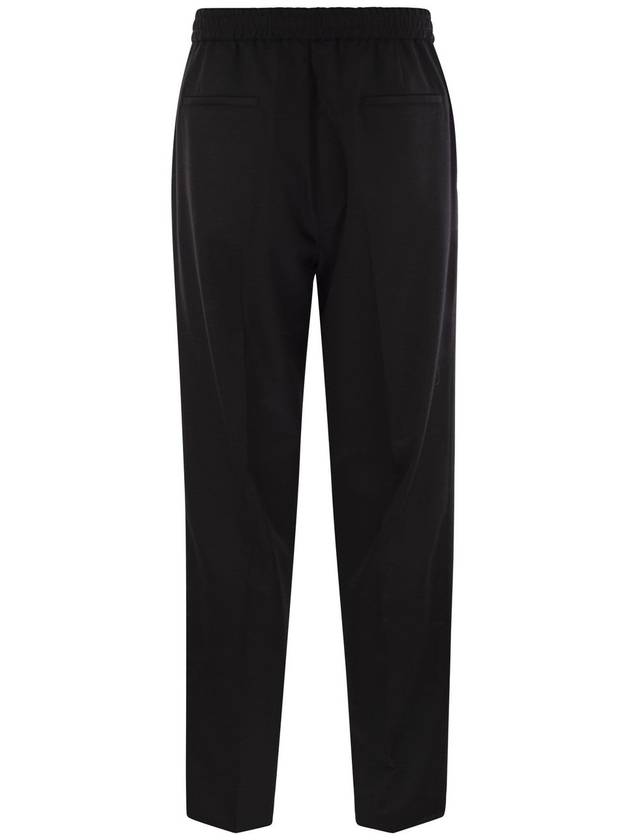 Leisure fit trousers in virgin wool flannel with drawstring and double darts - BRUNELLO CUCINELLI - BALAAN 2