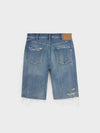 Kurt Distress Straight Shorts Blue - CELINE - BALAAN 4