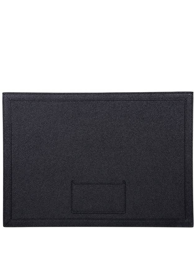 Monogram Motif Grained Leather Clutch Bag Black - BURBERRY - BALAAN 3