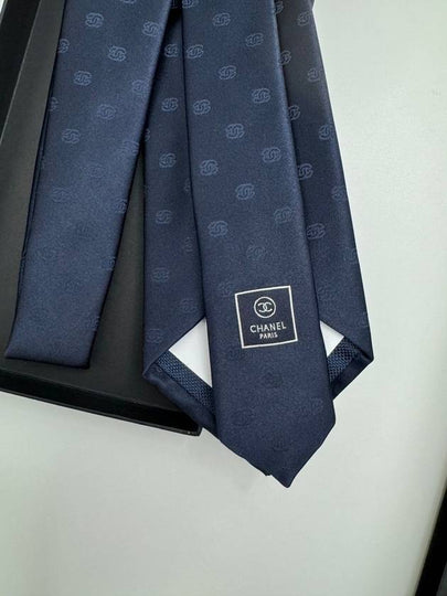 CC logo 24A season tie silk navy AAA134 - CHANEL - BALAAN 2